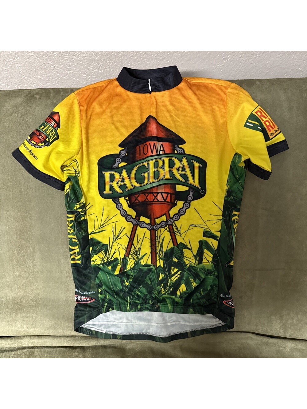 VINTAGE RAGBRAI PRIMAL BIKE CYCLING JERSEY SZ Medium